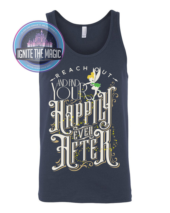 Happily Ever After - White Print - Unisex Tank Tops