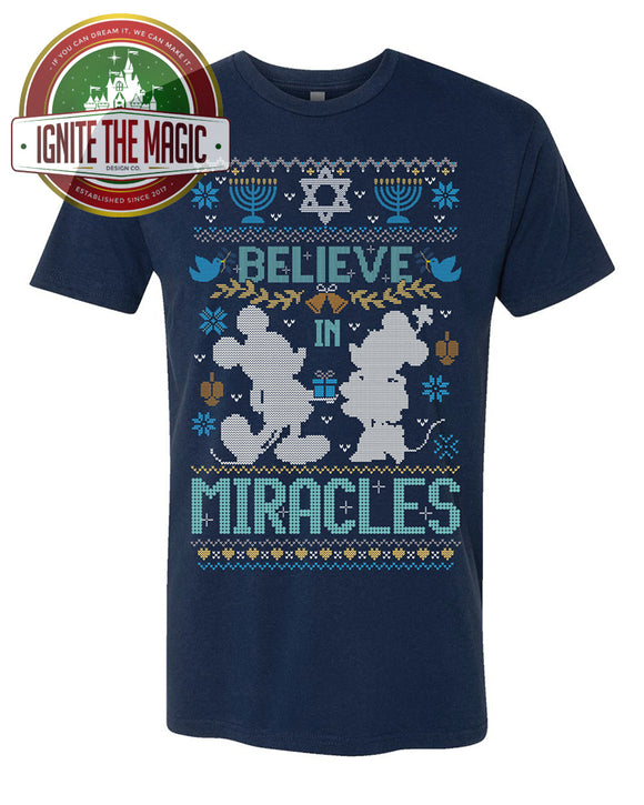 Believe in Miracles - Hanukkah Design - Unisex Tees + Tanks