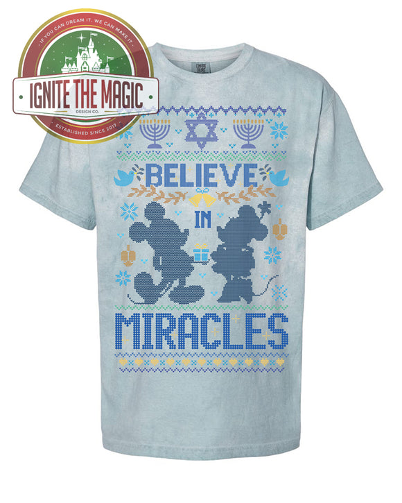 Believe in Miracles - Hanukkah Design - Unisex Comfort Colors Tees