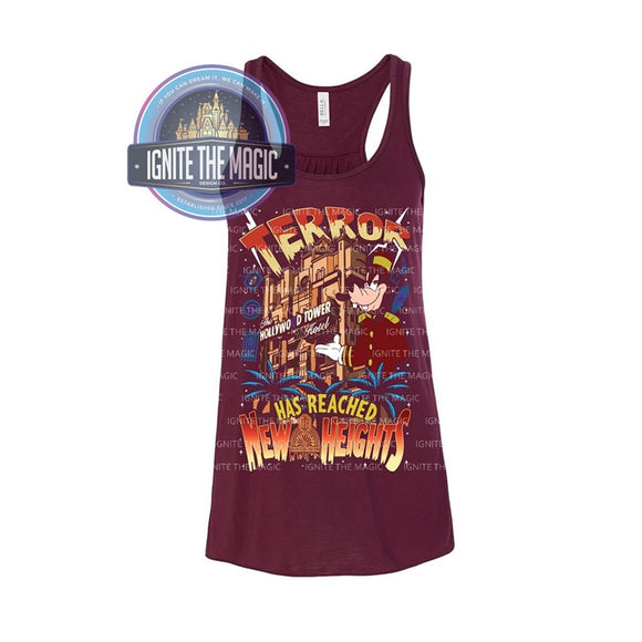 Terror Has Reached New Heights - Tower of Terror - Women's Tanks and Tees