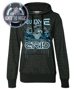 Welcome to the Grid - Women's Glitter Hoodie