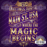 Main Street USA  Gold Print - Women's Tanks + Tees