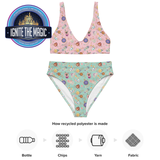 Golden Afternoon Print Mix Color Recycled high-waisted bikini