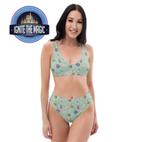 Golden Afternoon Mint Print Recycled high-waisted bikini