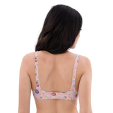 Golden Afternoon Pink Print Recycled padded bikini top