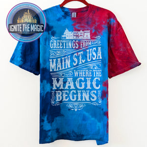 Greetings from Main Street, USA - Tie Dye